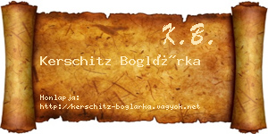 Kerschitz Boglárka névjegykártya